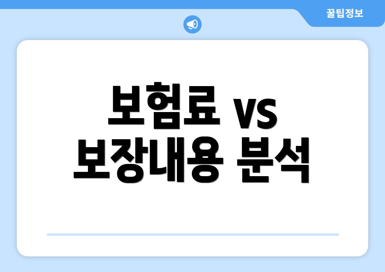 보험료 vs 보장내용 분석