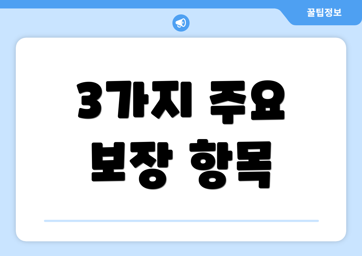 3가지 주요 보장 항목